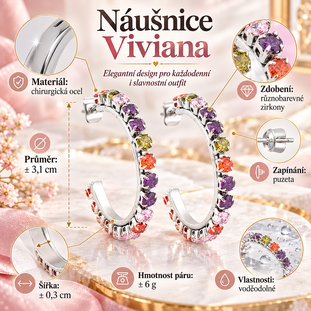 Dámské ocelové náušnice Viviana (6)